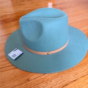NWT Women's Blue Green Hat with Tan Band
